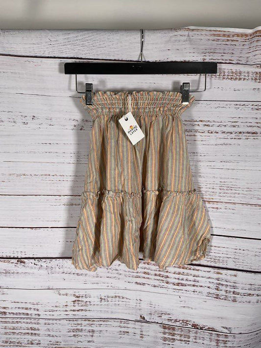 NWT Women's Marie Layer Smocked Mini Skirt Multi Stripe Size XS