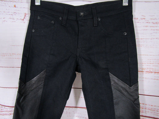 Rag & Bone Grand Prix Motocross Women's Black Skinny Jeans Size 25