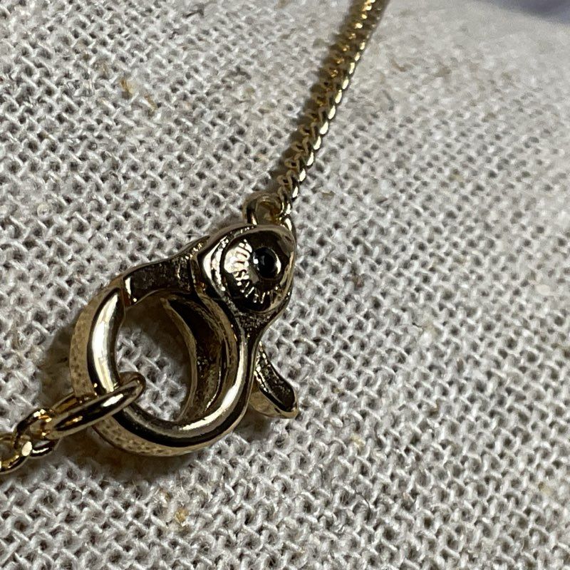 ALLSAINTS Gold Tone & Crystal Dainty Chain Necklace-
