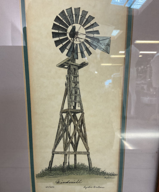 Dyckie Wallace Windmill Limited Edition Artist Signed Watercolor Print