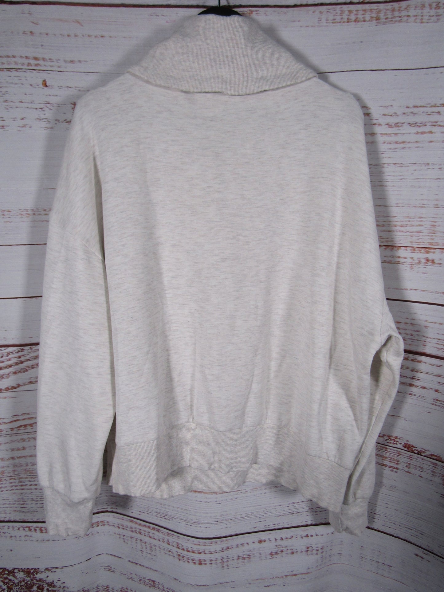 Varley Catherine Women's Ivory Marl Half Zip Sweatshirt Size L