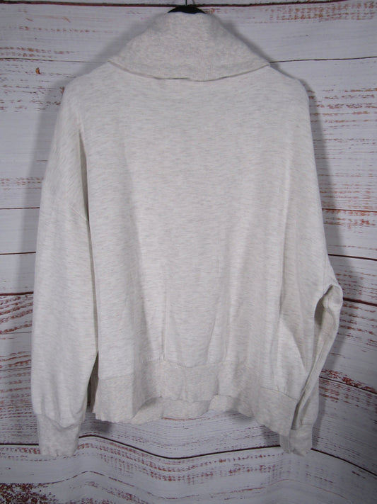 Varley Catherine Women's Ivory Marl Half Zip Sweatshirt Size L