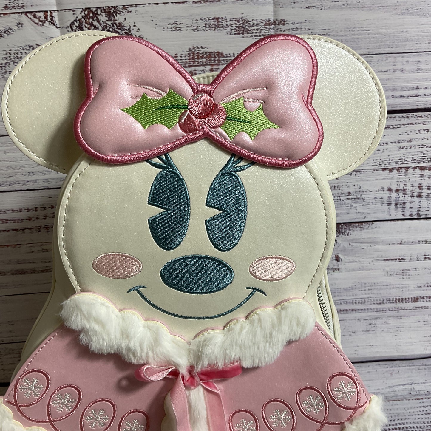 NWT LOUNGEFLY Disney Minnie Mouse Pastel Snowman Mini Backpack