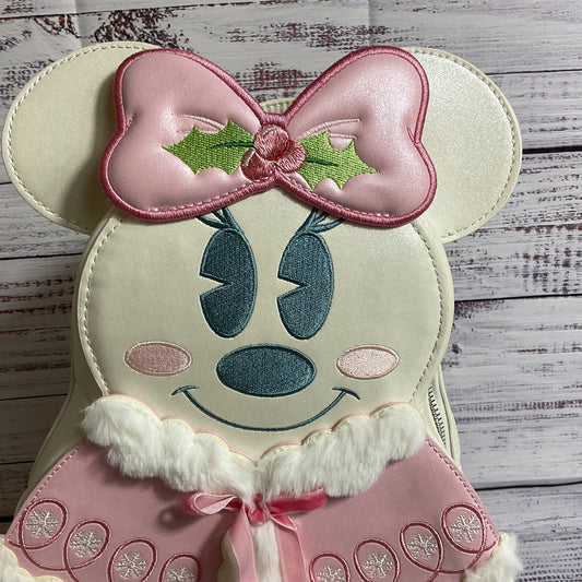 NWT LOUNGEFLY Disney Minnie Mouse Pastel Snowman Mini Backpack