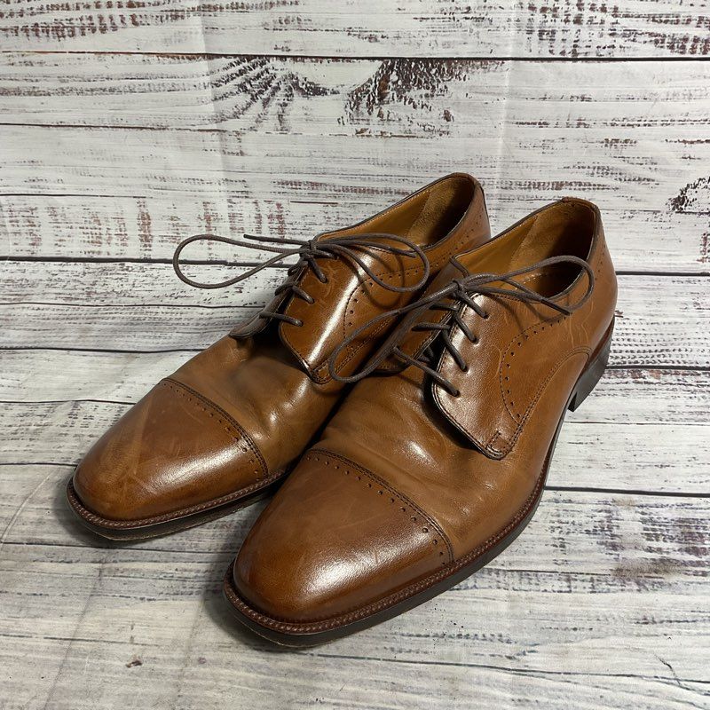 Johnston & Murphy Brown Leather Brogue Oxford Dress Shoe Men's 9.5