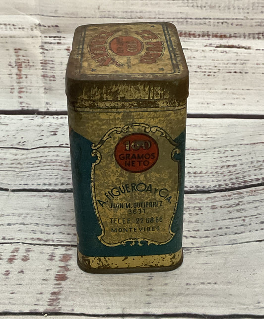 Vintage Tarzan Te Puro Litho Tea Tin Multicolor