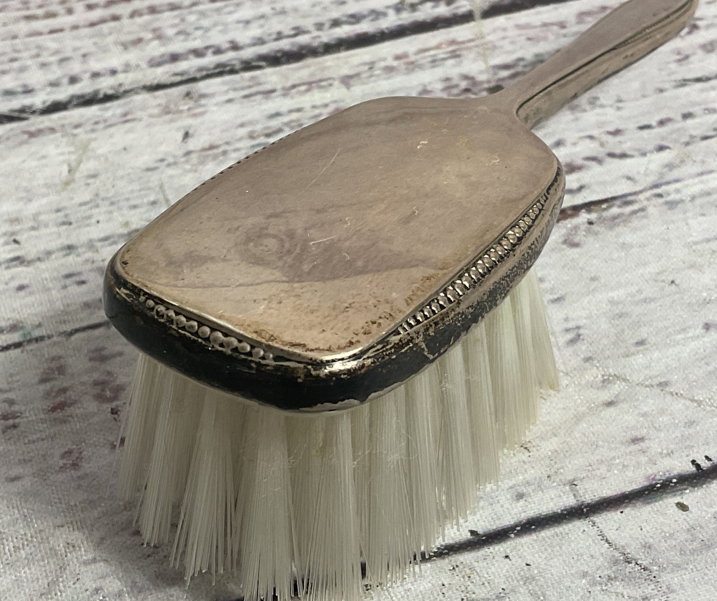 Vintage 5" Hand Held Bristle Hairbrush Sterling Silver