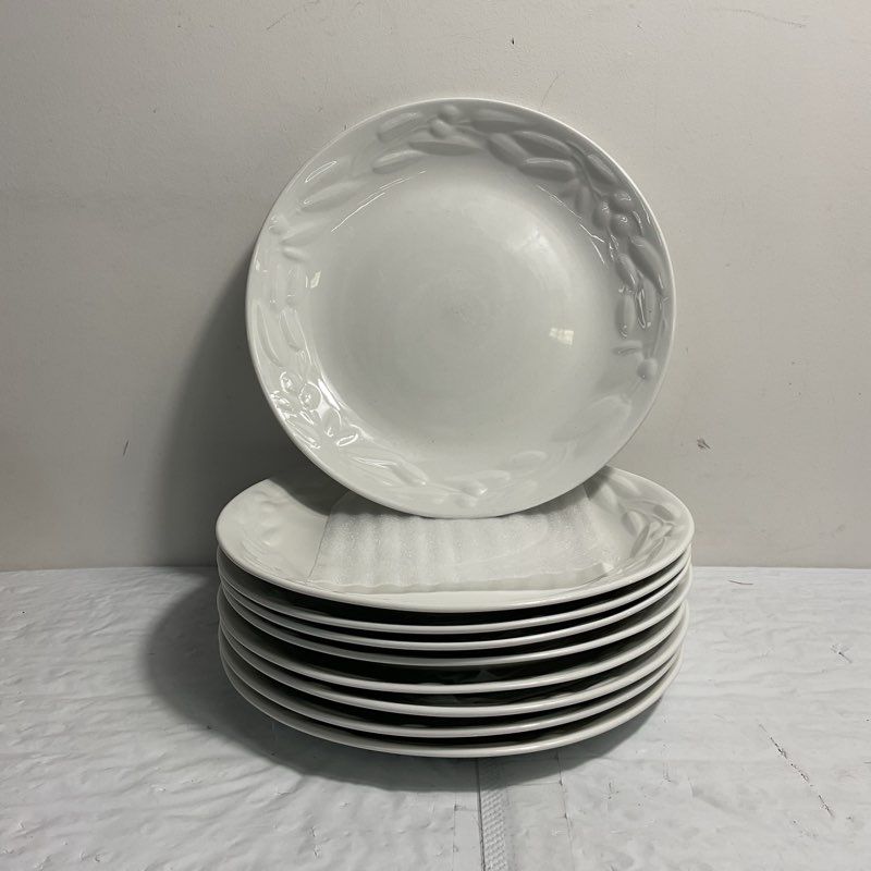 Set of 9 Gibson Olive Orchard 10" Dinner Plates