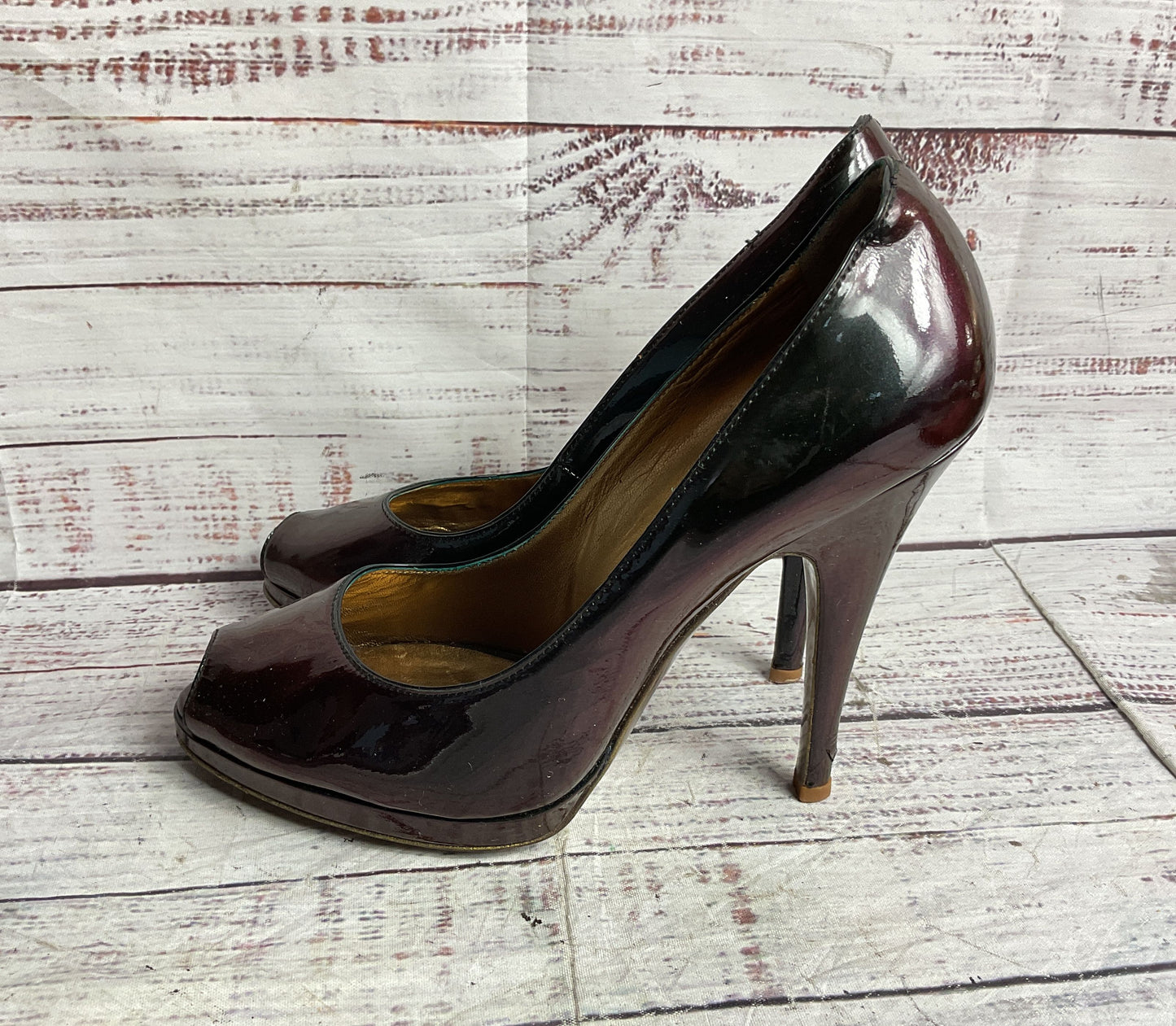 Roberto Cavalli Iridescent Patent Leather Platform Multicolor 38