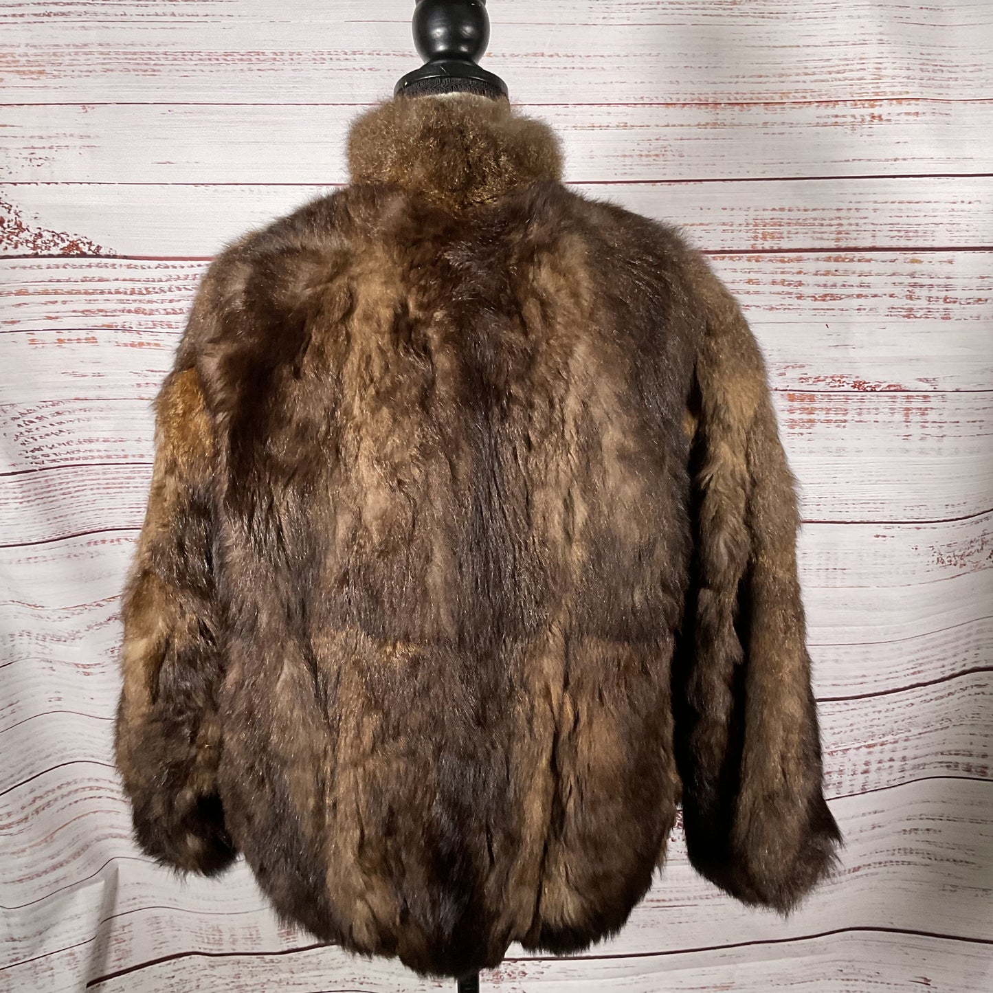VTG. Reversible Women's Brown Tan Fur Coat- SZ M