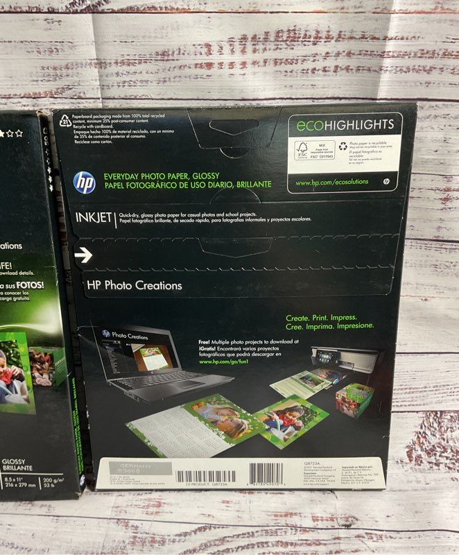 2-Packs! HP Everyday 50 Glossy Photo Paper Sheets Letter 8.5 x 11-Inch Sealed