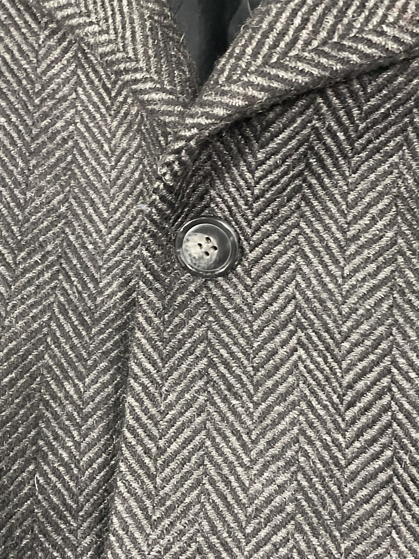 Emporio Armana Dark Gray Wool Button Up Coat - Size 56