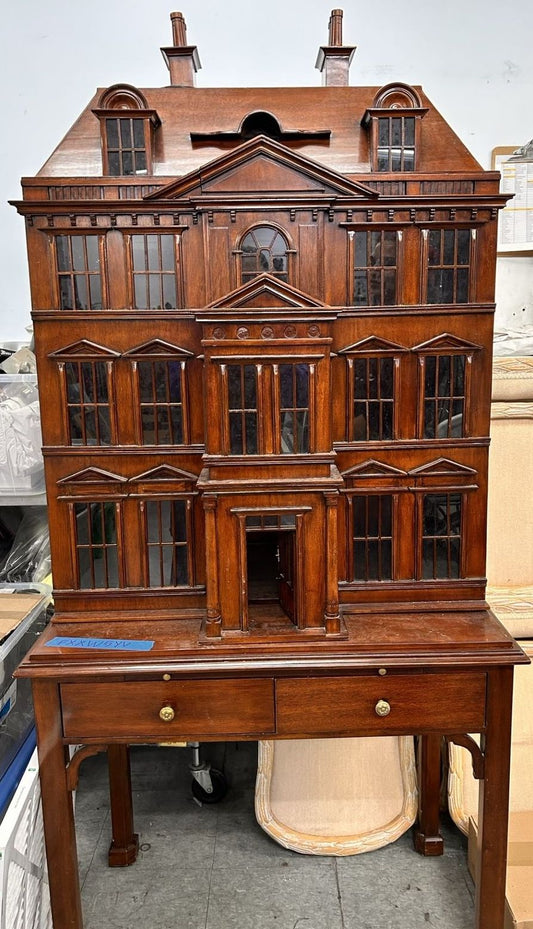 MAITLAND SMITH Georgian Mahogany Dollhouse Bar Cabinet with Brass Accents