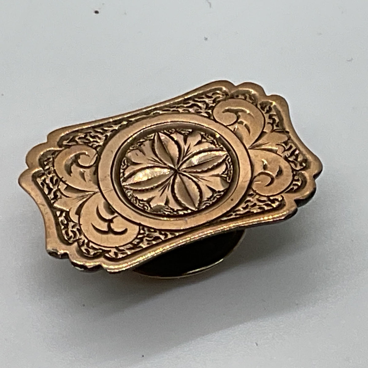 ANTIQUE Brass Victorian Engraved SINGLE Cufflink