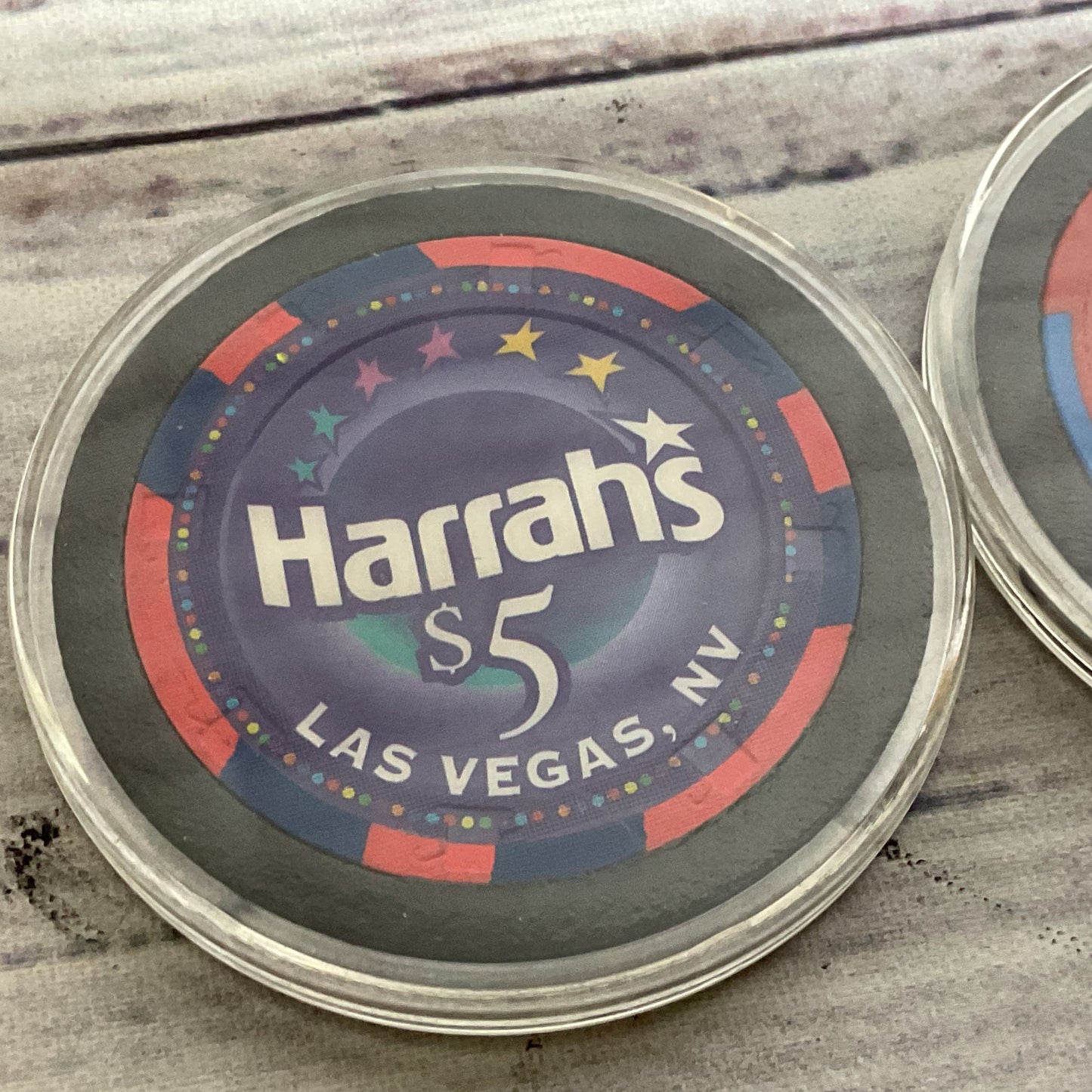 Set of 2 Las Vegas HARRAH'S Casino $5 Limited Edition Irish Poker Chips