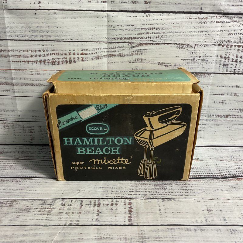 VTG. Scovill Hamilton Beach Super Mixette Hand Portable Mixer 79-1 Green In Box