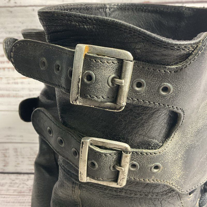 All Saints Spitalfields Damisi Black Leather Combat Boot Men's 10 US/43 EU