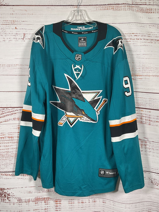 Fanatics Green Sharks Kane 9 NHL Hockey Jersey - Size 2XL