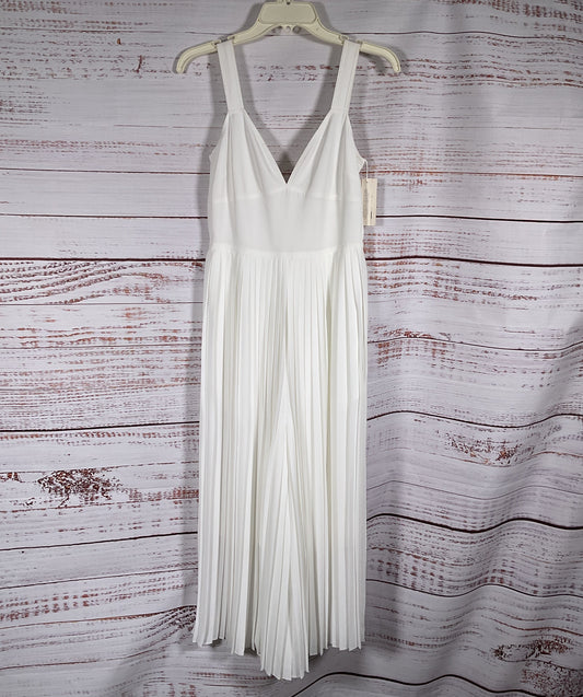 Vince Sleeveless Pleated Jumpsuit Optic White O