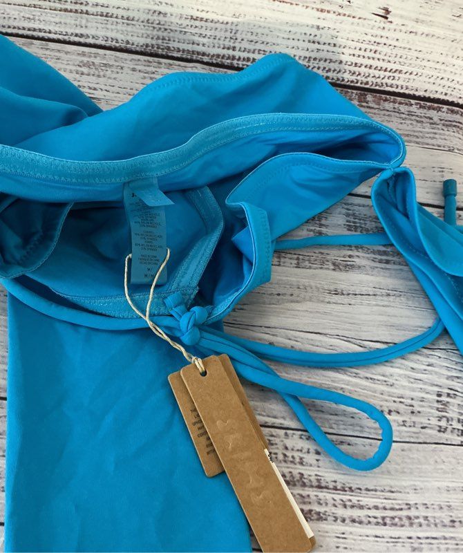 NWT Skims Turquoise LS Bikini Top Size M