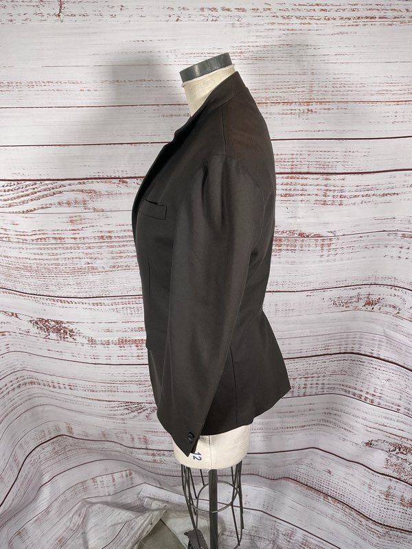John Varvatos Women's Grey Cotton Blend Fleur-de-lis Inner Pattern Jacket 44