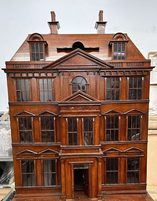 MAITLAND SMITH Georgian Mahogany Dollhouse Bar Cabinet with Brass Accents
