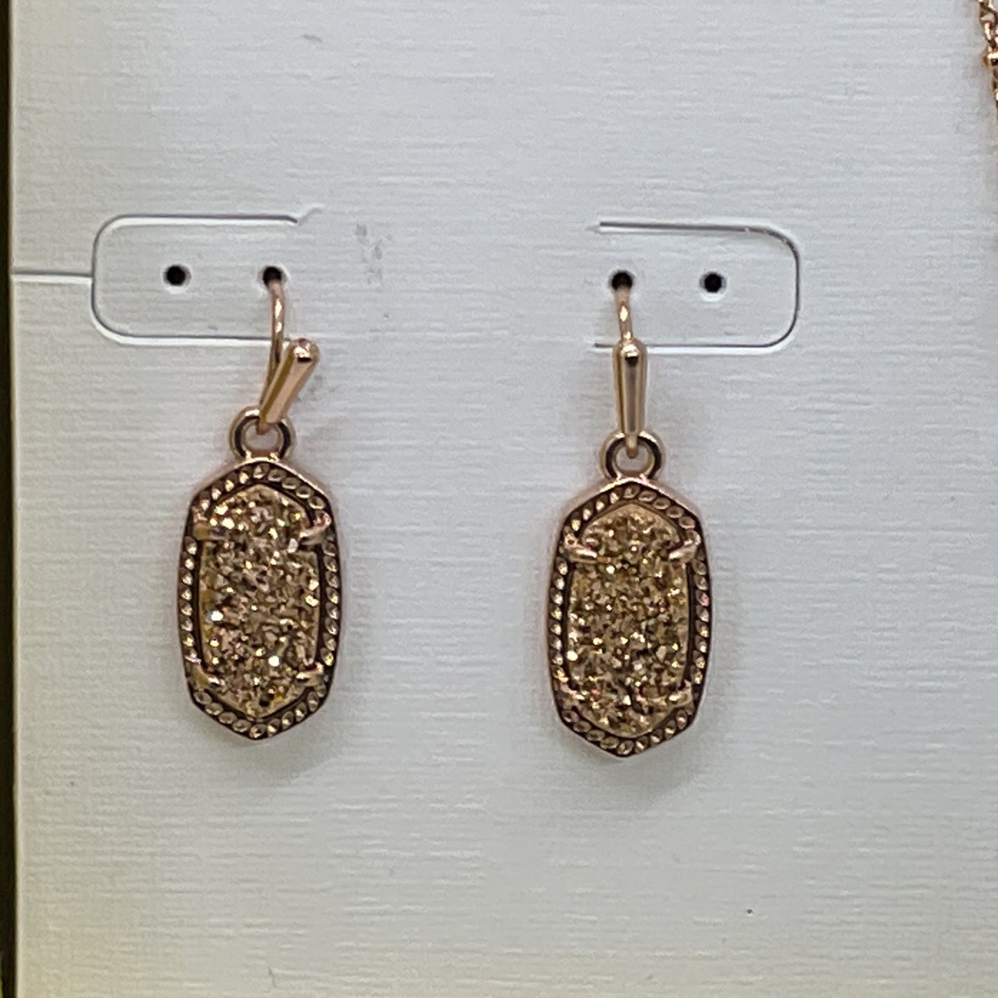 NEW KENDRA SCOTT Rose Gold Elisa Drusy Necklace and Lee Drusy Earring Set
