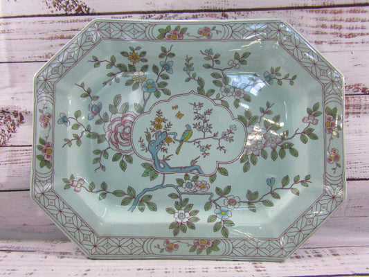 Adams Singapore Bird Floral Bird Motif Ironstone Serving Platter Made in England