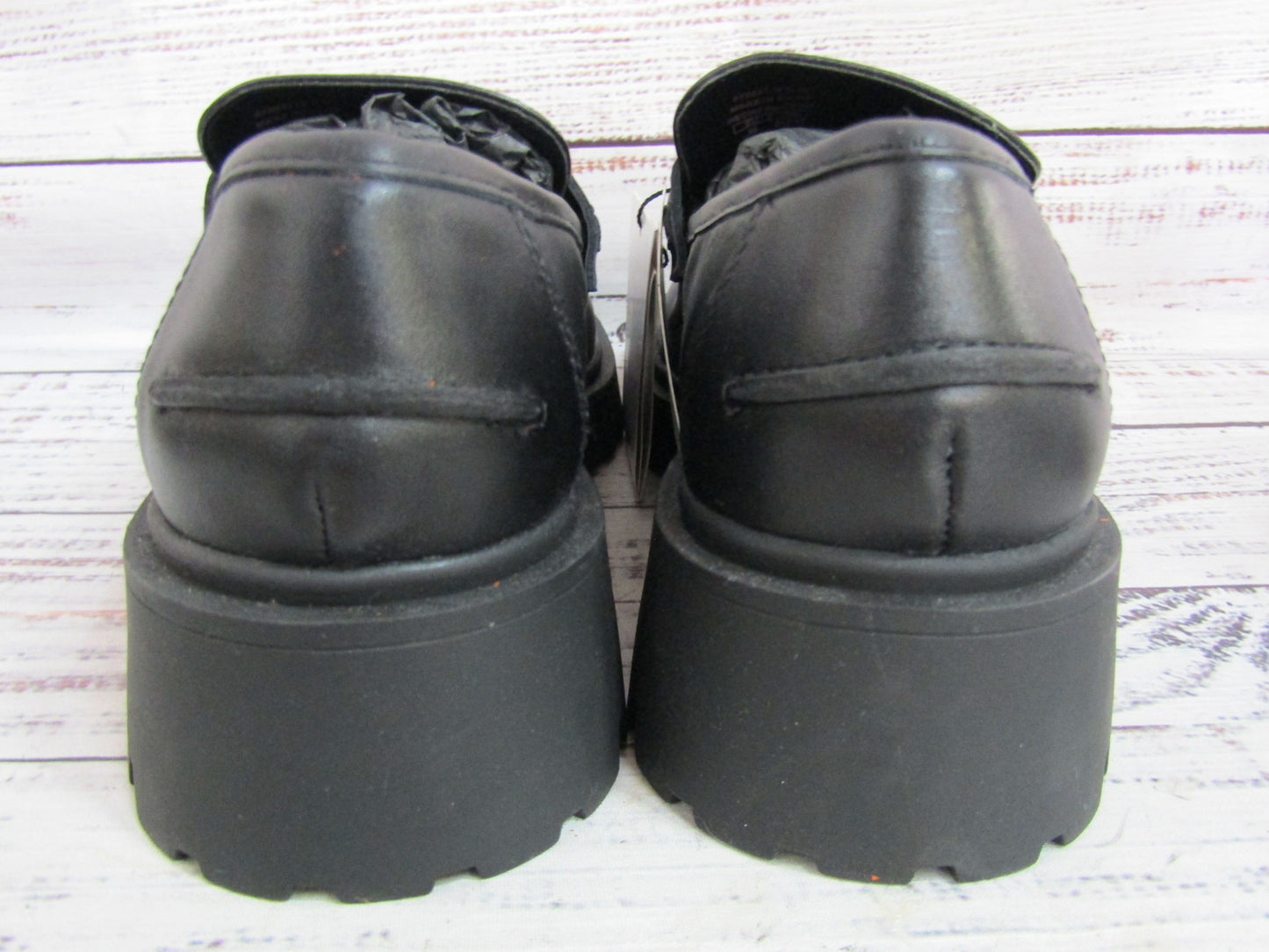 Mango Women's Black Leather Horsebit Loafers Size 8
