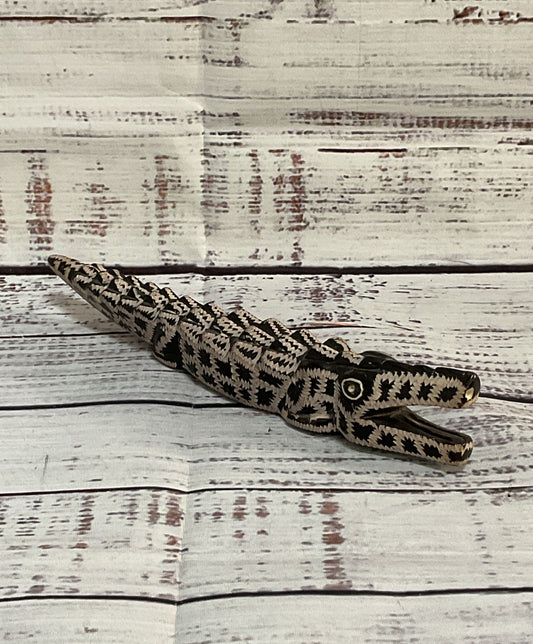 Vintage Soapstone Carved Alligator Figurine