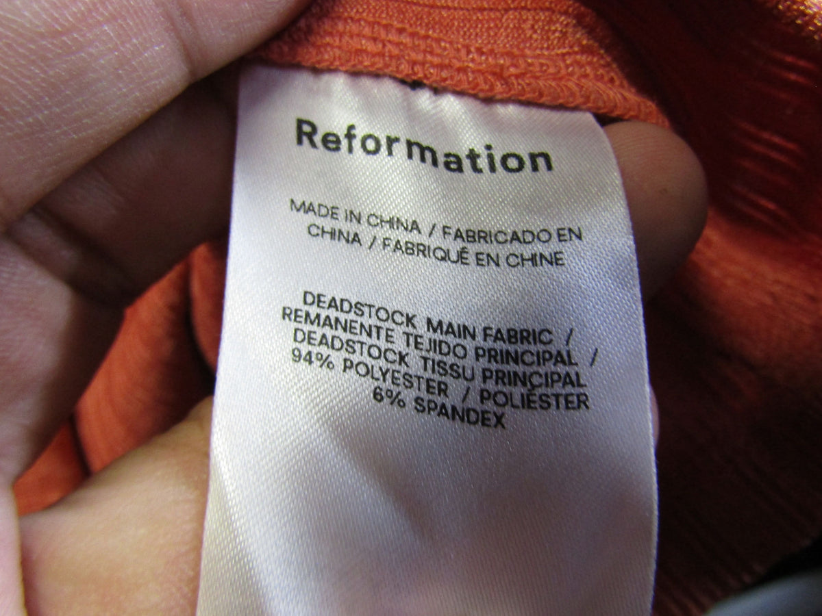 Reformation Clarke Women's Orange Knit Tank Top Blouse Size XL