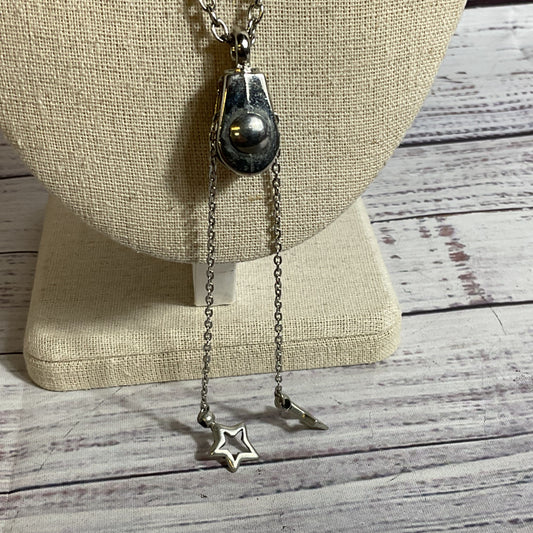 NWT PULLEY Silvertone Pulley Chain Necklace