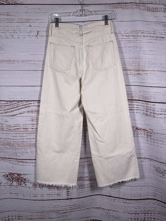 Rag & Bone White High Rise Wide Leg Jeans - Size 24