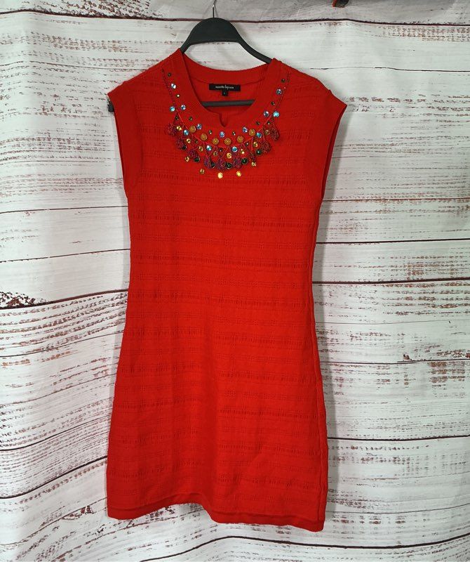 Women's Nanette Lepore Wool Blend Dress with embellished front Size S GORGEOUS!