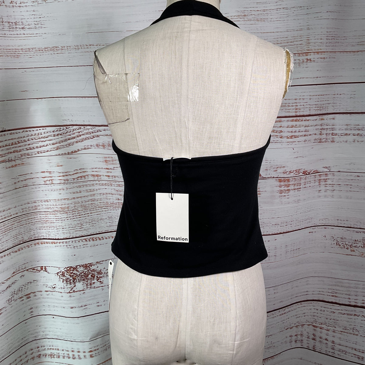Reformation Sonny Black Knit Top - Size L New