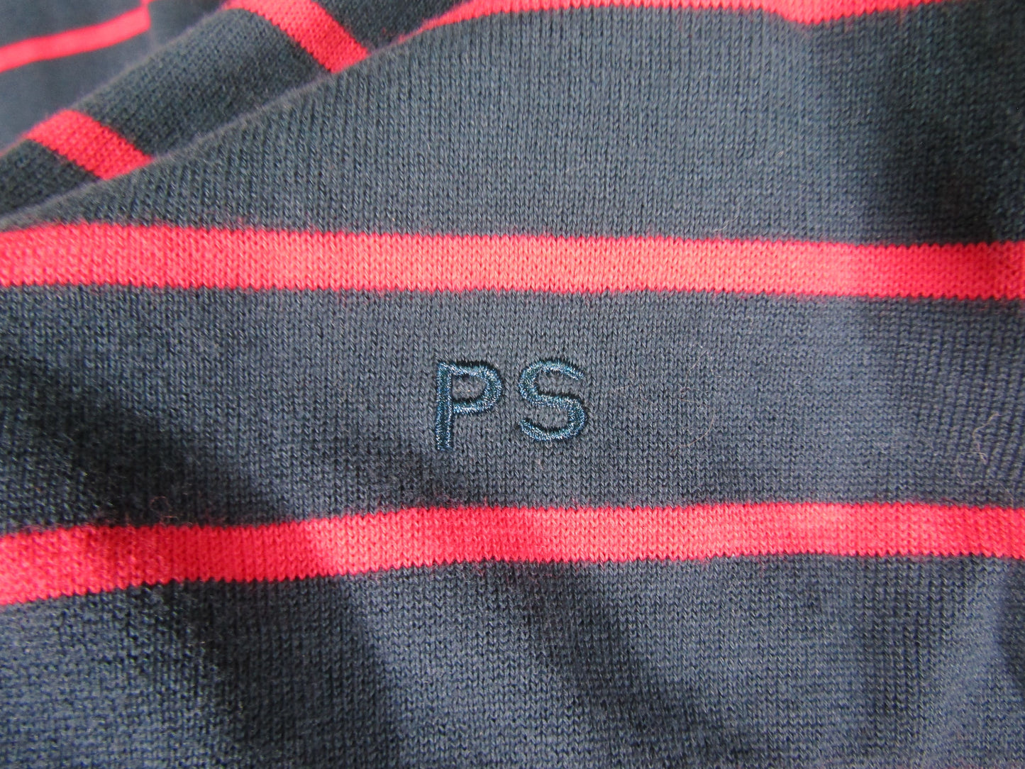 Paul Smith Men's Blueish Green Red Stripe Pullover Crew Neck Sweater Size L