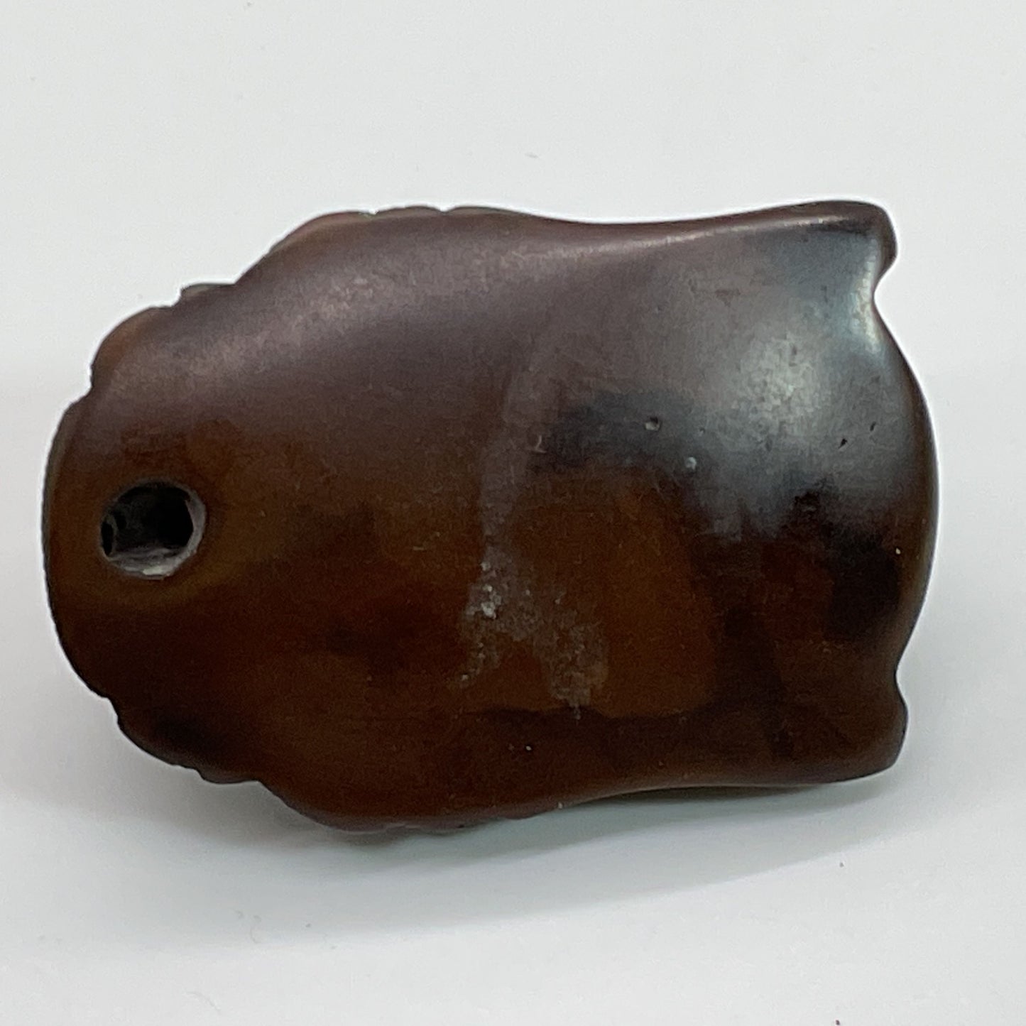 VTG./ANTIQUE Dark Wood Carved Japanese Kannon Netsuke- 1 7/8"