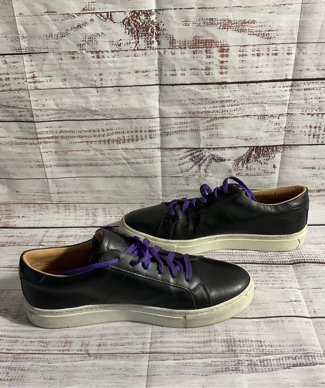 Greats Brooklyn Royale Men's Size 9.5 Black Leather Causal Sneakers Shoes