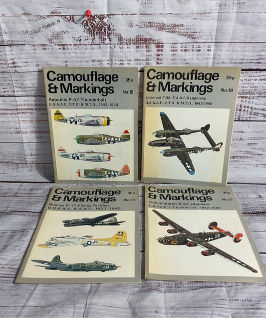 Lot Of 4 Vintage Airplane Camouflage & Markings N0. 13 15 17 18 Army Magazines