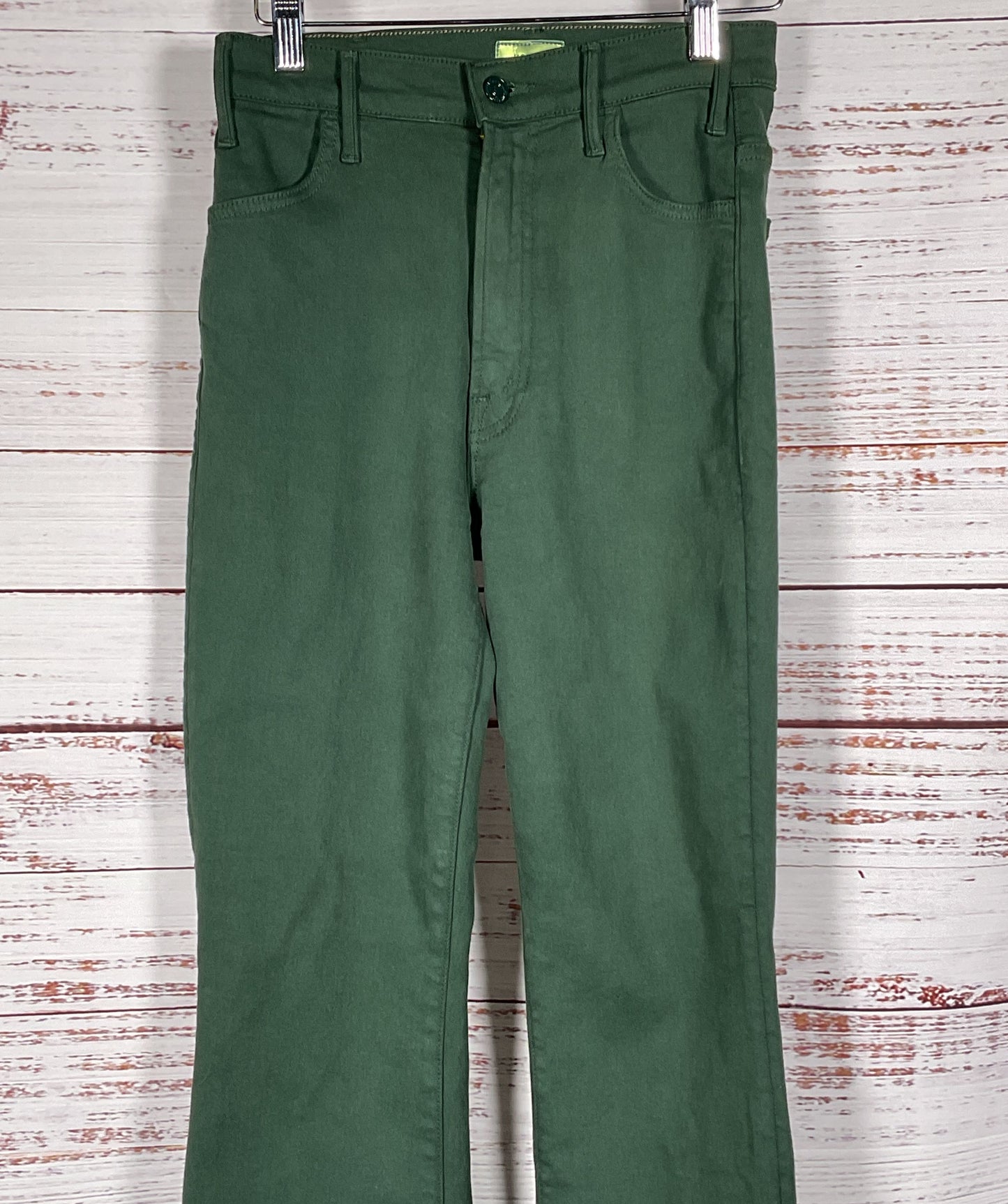 Mother The Hustler Ankle Fray Jeans Green 26