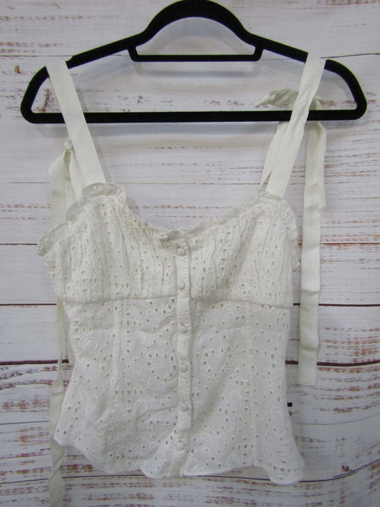 LPA Ella Women's Coconut Milk White Eyelet Embroidered Tank Blouse Size XS