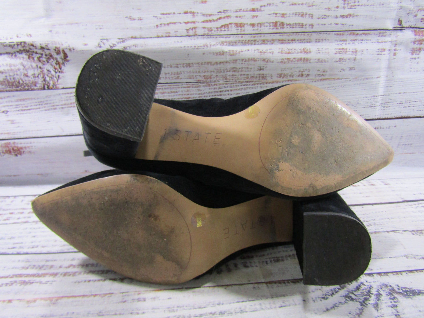 1.State Saydie Women's Black Suede Zip Ankle Boots Size 8