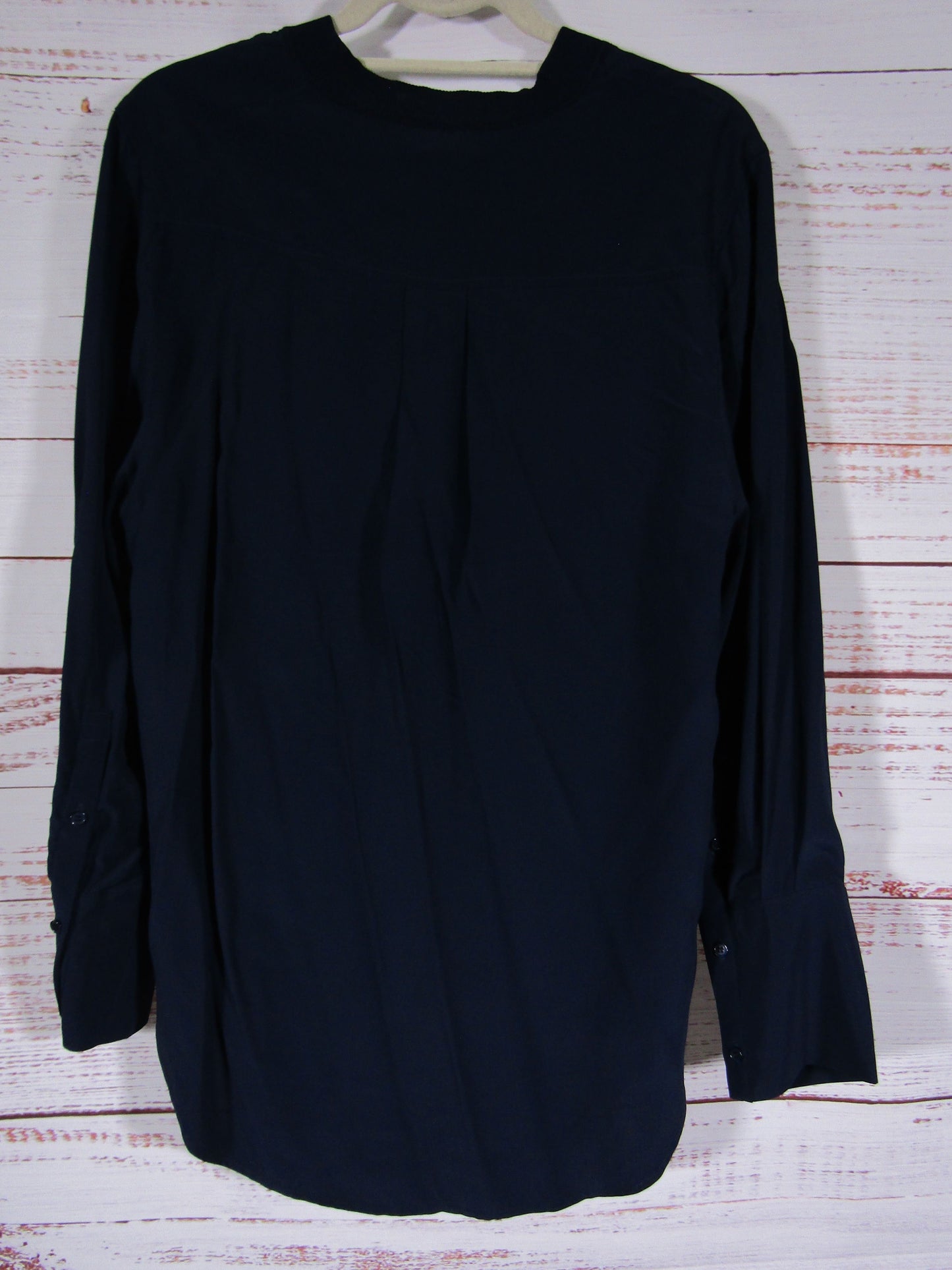 Reiss Women's Navy Blue V-Neck Long Sleeve Blouse Size 6