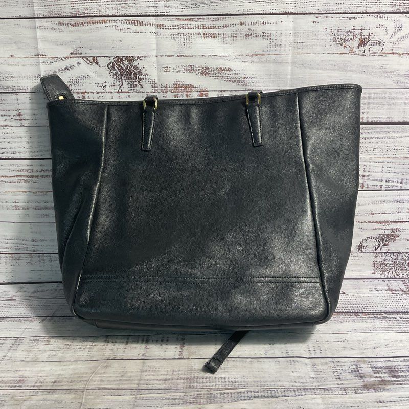 Coach NorthSouth City Tote Black Crossgrain Leather Purse #23821