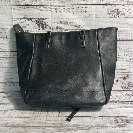 Coach NorthSouth City Tote Black Crossgrain Leather Purse #23821