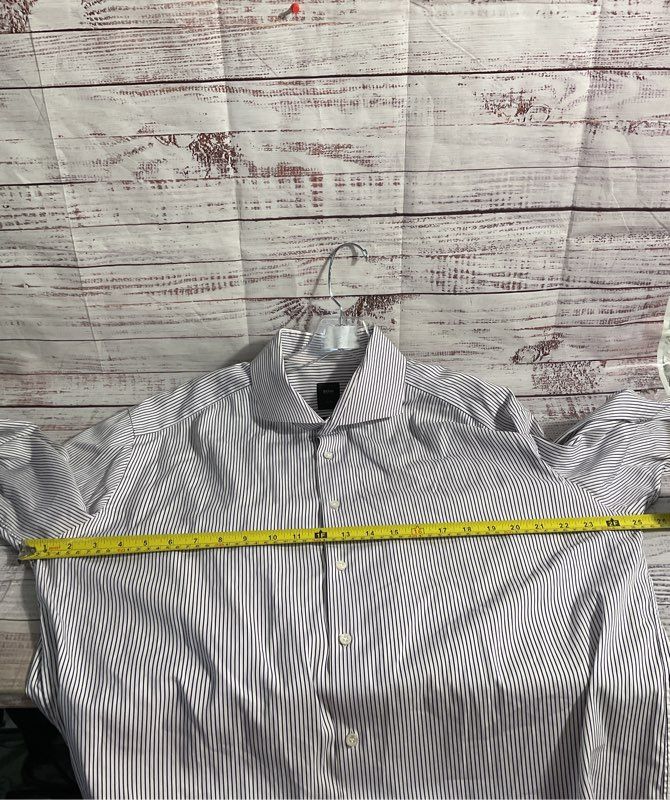 Hugo Boss Men's Slim Fit Striped Dress Button Shirt Size 18 US / 46