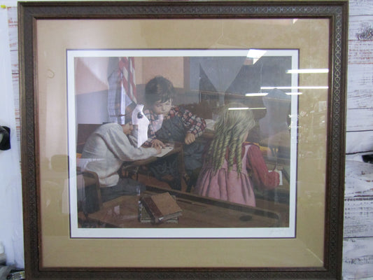 Kids in a Classroom Print by Jim Daly Signed. Framed