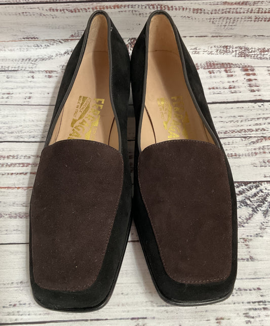 Salvatore Ferragamo Women's Brown Suede Pump Heels Size 5 Made in Italy