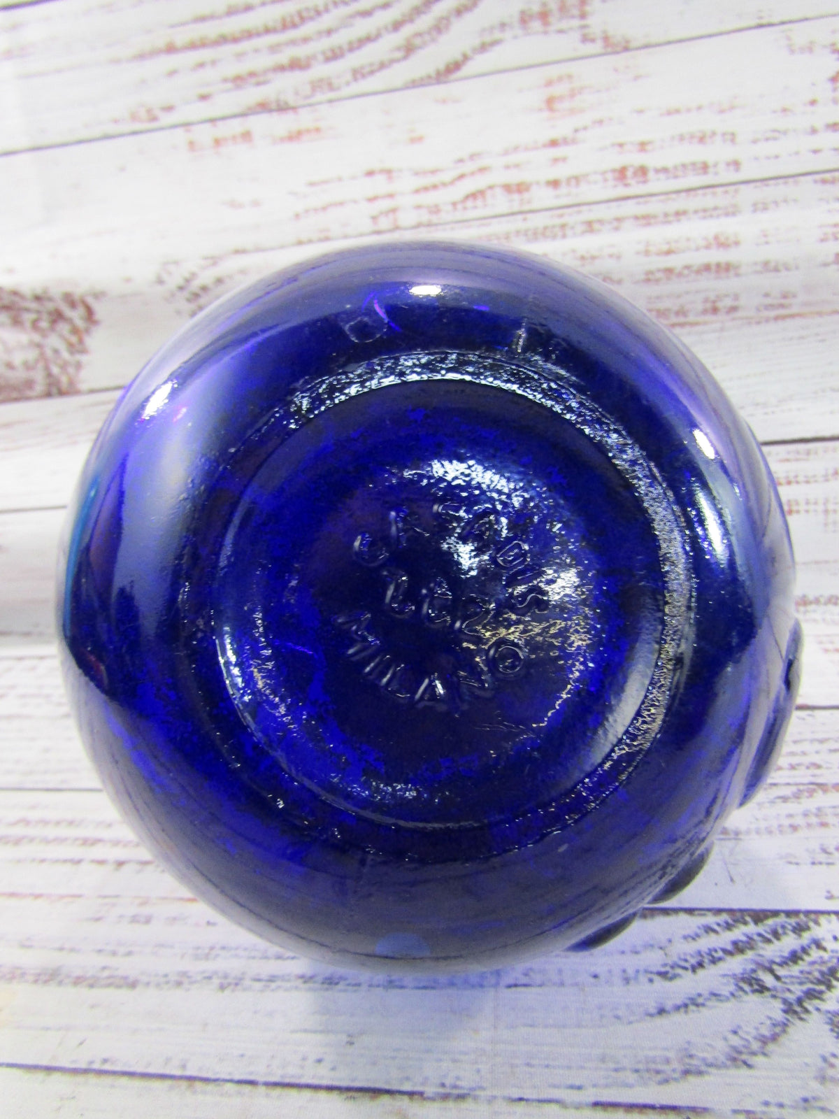 Vintage Jus de Fruit Casadis Milano Cobalt Blue Collectible Bottle