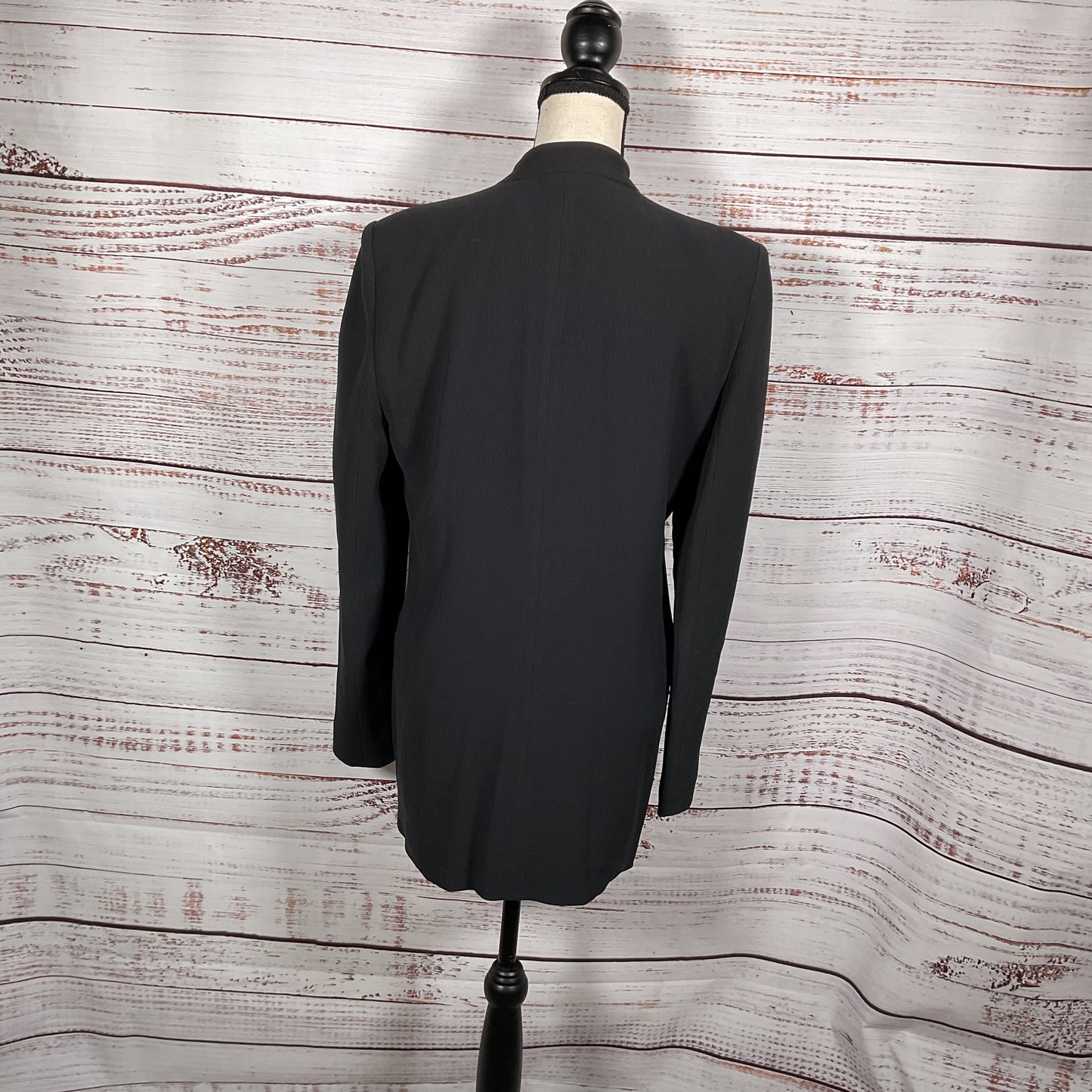 Giorgio Armani Black Wool High Collar Jacket - Size 46IT ~10US